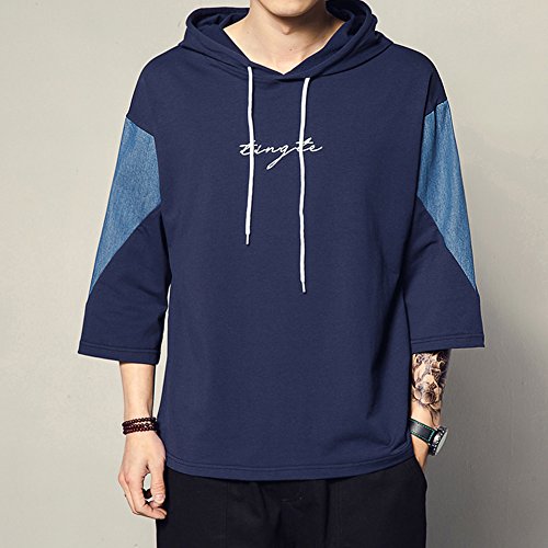 最安値 パーカー Tシャツ メンズ 大きいサイズ 半袖 無地 カットソー 無地 薄手 涼しいゆったり トップス七分袖 7732 の価格比較