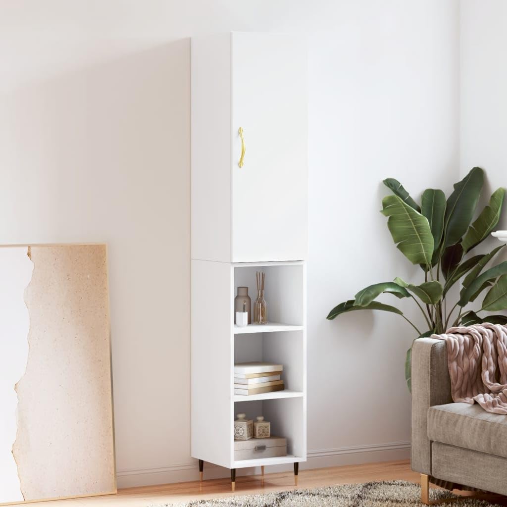 Armarios y almacenamiento verticales: aparador tablero alto blanco de 180 cm