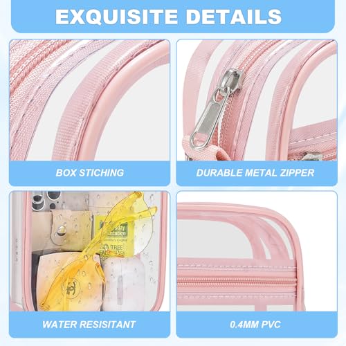 Image of Clear Bag for Stadium Events - Sports Messanger Bag Small Mini Clear Purse for Fan, Concert, Work, Travel