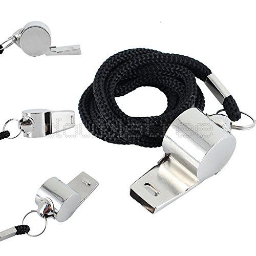 Generic Metal Whistle Referee Lifeguards Sports Blowing Whistles with Black Soft String (B01MQMRCTQ) Amazon Price History, Amazon Price Tracker