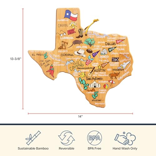 Tabla de cortar con diseño Texas de Bambú miniatura 4