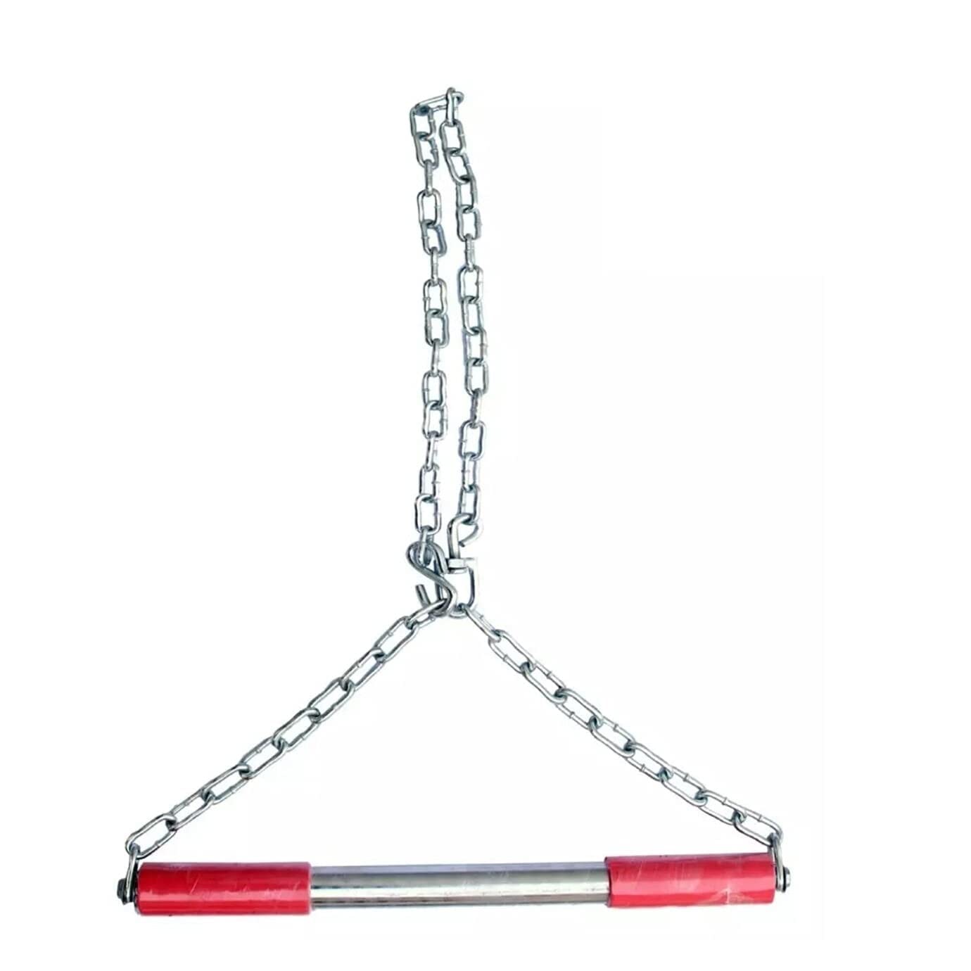 Steel Pull Up Chin up Bar, Steel Chin Up, Sangal Rod with Chain Hanging Rod Chin Up Bar, Height Increaser and Pull Exercise with Heavy Duty Chain (Red)-image-12