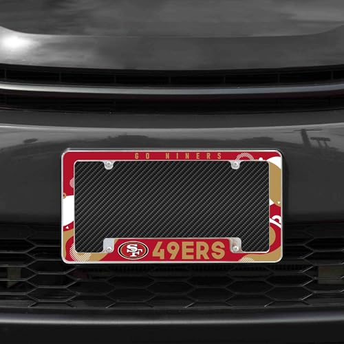 Image of Rico Industries NFL Football Wave 12 inch x 6 inch Chrome All Over Automotive License Plate Frame for Car /Truck /SUV
