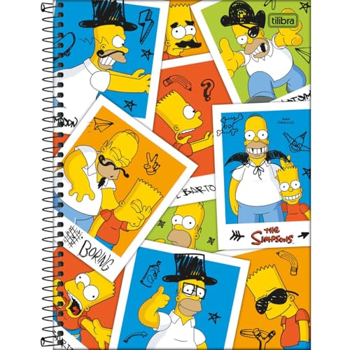 Caderno Simpsons TILIBRA Universitário ESPIRAL - 1 Matéria 80 Folhas (Quadros)