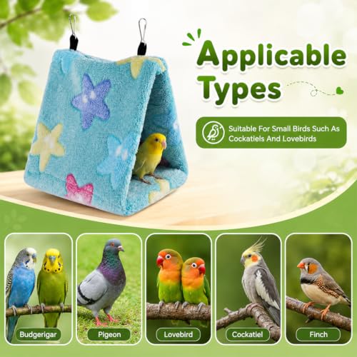 Image of Qpets Hanging Bird Hammock, Warm Plush Nest for Small Birds - M