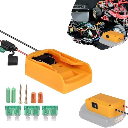 2-Pack Dewalt 20V Battery Adapters - Power Conversion Kit For Power Wheels, RC Toys, DIY Projects, With Switch & Fuse