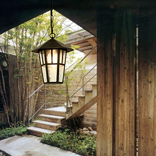 Lanterne suspendue extérieure étanche avec douille E27 pour jardin vintage - 5