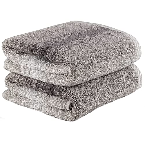 Handtücher aus 100 % gekämmter Baumwolle, sehr weich, plüschig und saugfähig, Streifen-Design, 550 g/m², dick, für Badezimmer, Dusche oder Gästezimmer, 2 Stück Cover