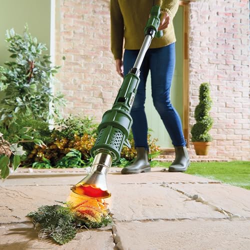 Coopers of Stortford - Electric Weed Burner with Four Nozzles - 2000W Mains Powered Weed Blaze for Paths Patios and Beds - Lightweight Long Handle Design
