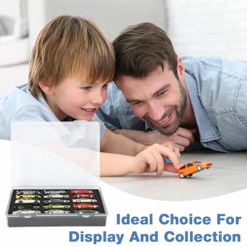 Image of HASTHIP 1: 64 Scale Model Car Storage Case for Hot Wheels with 15 Compartments Foam Insert Clear PP Storage Case with Lid Dustproof Organizer Box Diecast Model Car Display Organizer & Collection