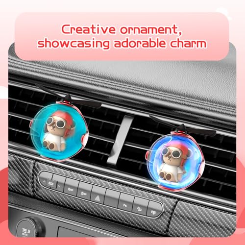 Image of Red Bear Car Air Freshener with 6-Color Auto Light Up & 4 Scented Pads - Light Fragrance, Decorative Auto Accessories,Cute Velentine's Day Small Gift