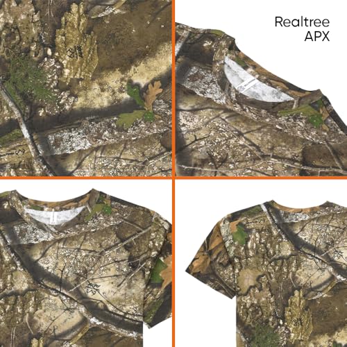 Realtree Camo Crewneck Short Sleeve Shirt Combo Pack- Edge & Blank APX Cotton Blend Tee for Men & Women4