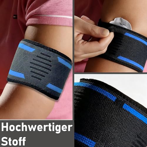 2 Stück Blutzucker Sensor Oberarmband,Elastisches Diabetes Monitor Armband,Schutz Fixierband für Beim Sport Insulin-Pod-Überwachungssysteme,für Freestyle Libre Medtronic Omnipod Dexcom Sensorik (M)