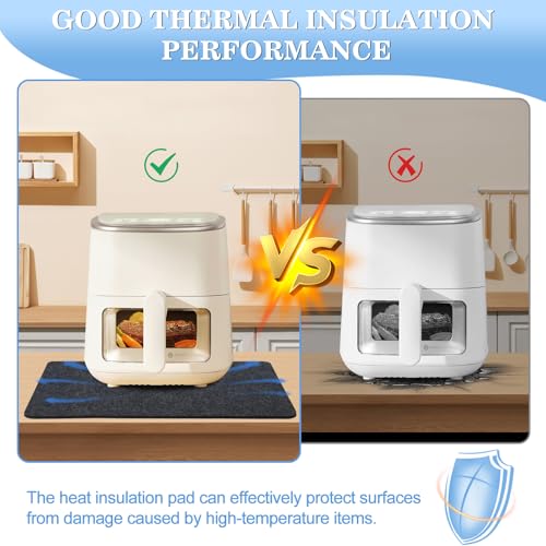 Votoko 3 Stück Hitzebeständige Unterlage für Heißluftfritteuse, 60 X 44cm Feuerfeste Unterlage, Küche Arbeitsplatte Hitzeschutzmatte, Filz Hitzeschutzplatte, Brandschutzdecke, Unterlage Kaffeemaschine