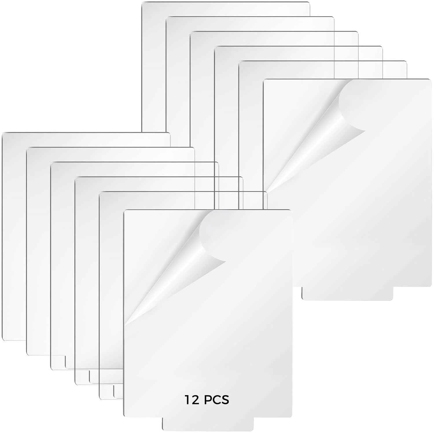 12 Square Acrylic Sheets, Clear Cast Acrylic Panels For Led Bases, Blank Transparent Boards With Double-Sided Film For Diy Crafting And Signage