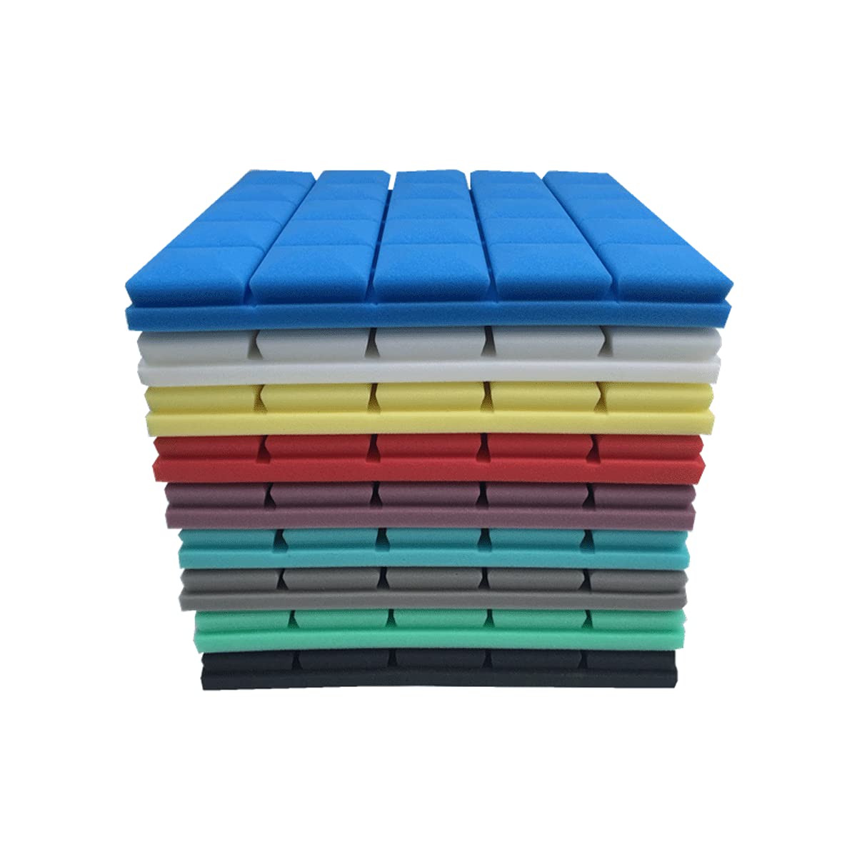 Panels absorción de Sonido Aislamiento acustico Absorción de Sonido Ignífugo 50x50x3cm 10 Pack(Color:Negro)