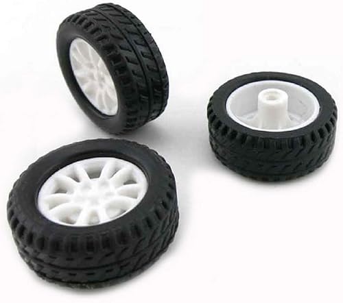 Miniatura 6 de Ruedas de coche de juguete de 10 Uds., neumático de goma de 0.787 in para accesorios de modelo