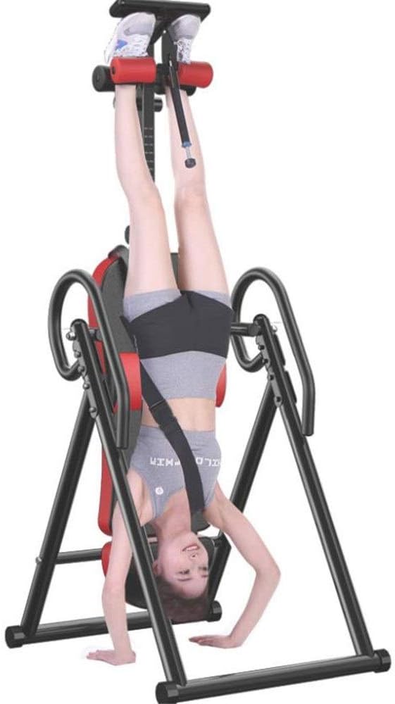 Inversion Table, Inversion Machine, Home Inversion Device, Increased Support for Yoga, Traction, Stretching, and Exercise (Red, 1550x740x750mm)