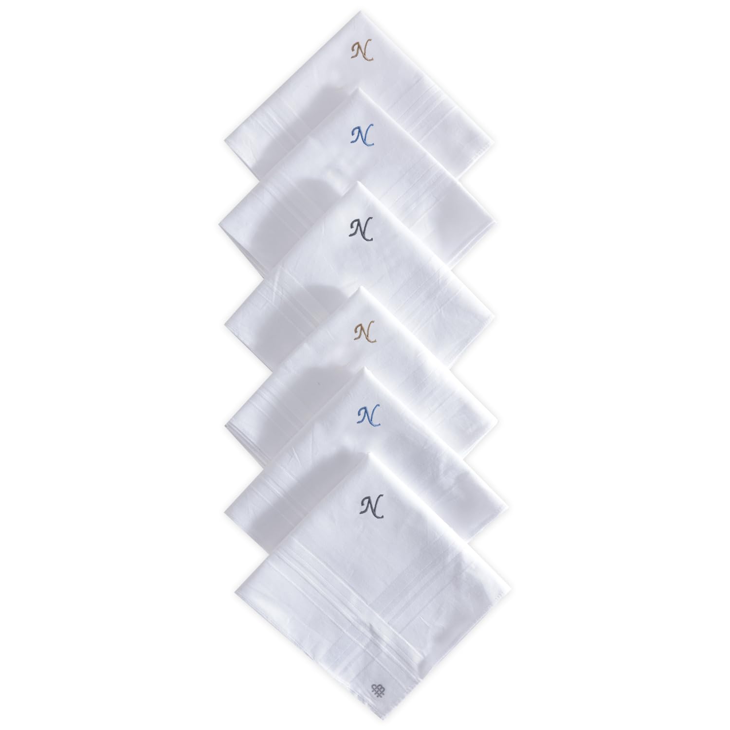 Men's Cotton Handkerchief (BRO5800-PO6-N_Assorted-Color and Print May Vary_Free)