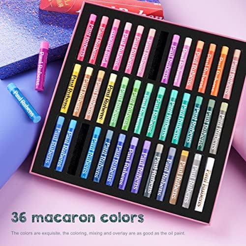 Paul Rubens Oil Pastel Set, 36 Macaron Colours Soft Pastels Non-Toxic Pastels for Artists, Students & Kids, Ideal for Sketching, Decorative Painting, Making Pictures Like Oil Painting.