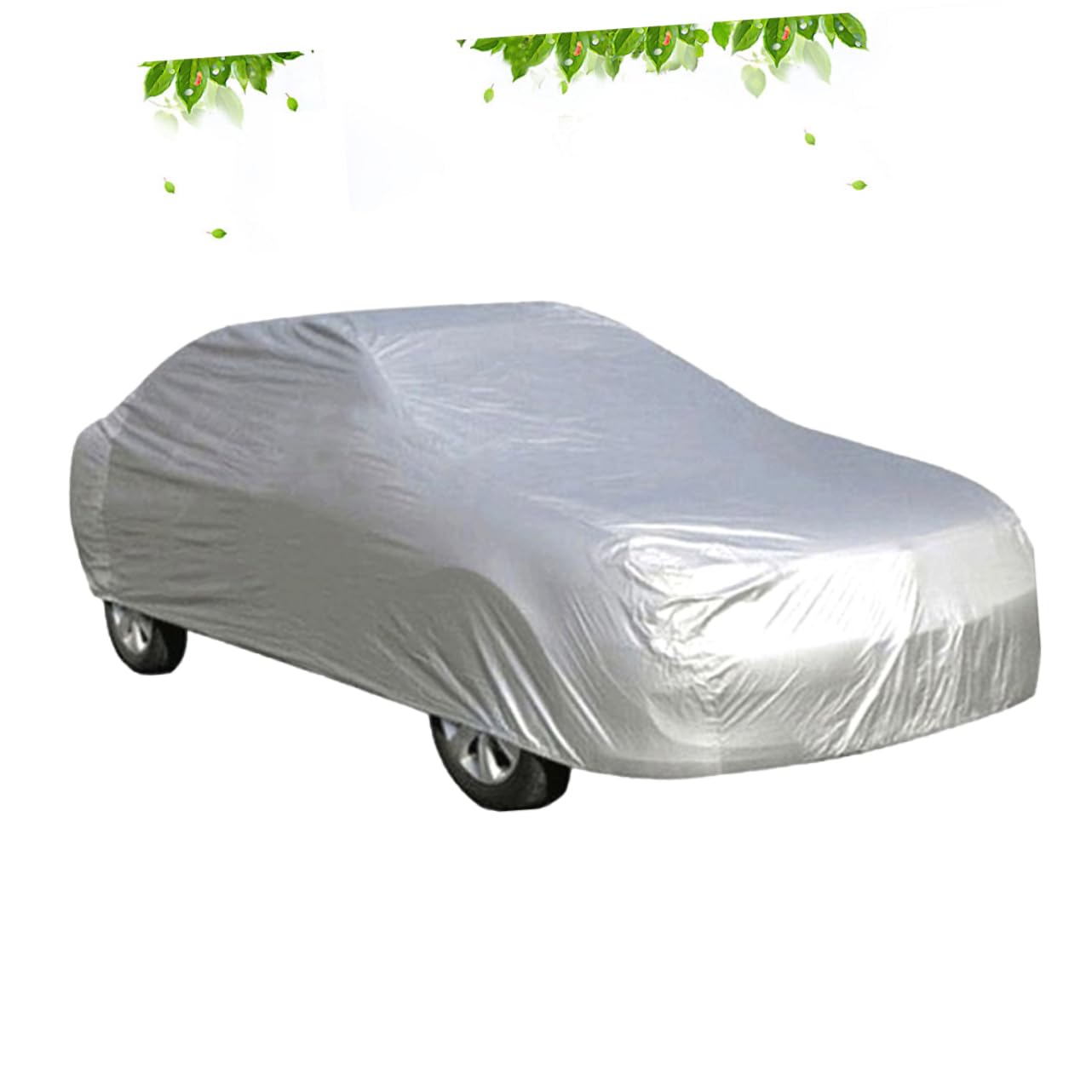 Alipis Weather Car Cover Waterproof UV Protection Size L Silver Universal Fit for Sedans and SUVs Dustproof Summer