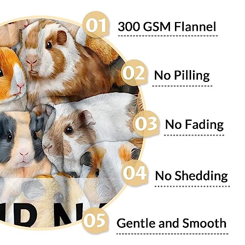 Personalized Guinea Pig Blanket Gifts with Name - 30x40 Inches Cute Throw for Girls & Boys - Brown Soft Fuzzy Blankets for Couch & Office