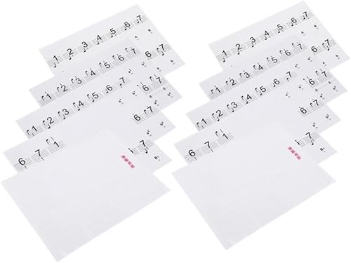 Juego de 2 calcomanías de piano con teclado extraíble de 88 teclas, calcomanías de letras de piano, notas de teclado electrónico, teclas blancas,