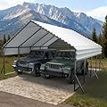 SAILARY 20x20 FT Metal Carport Heavy Duty Steel Roof with Reinforced Frame All-Weather Multi-Use Outdoor Car Shelter Canopy for Fulll-Sized Pickup Trucks, Boat and Tractors