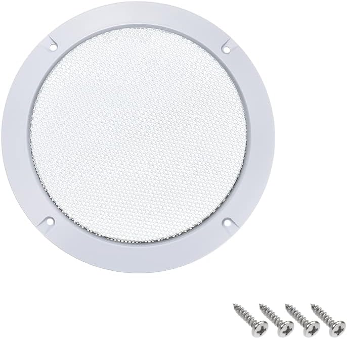 uxcell 5" Mounting Hole Diagonal Distance Speaker Grill Mesh Decorative Circle Woofer Guard Protector Cover Accessories White