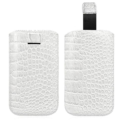 Seluxion – Carcasa con tirador estilo Croco color blanco para Nokia Lumia 720/Lumia 820