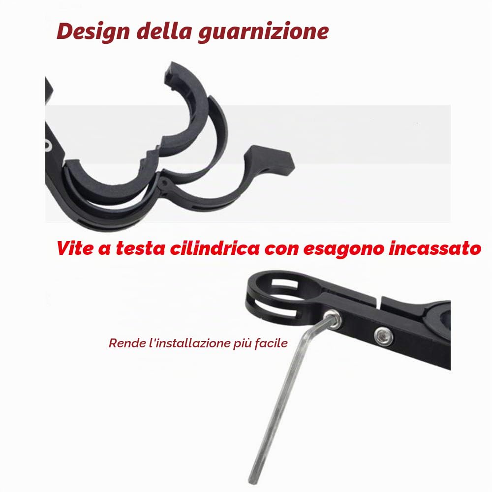 Supporto estensore per bicicletta, supporto per telefono, prolunga in fibra di carbonio con lega di alluminio, per bicicletta, tachimetro, fotocamera sportiva o smartphone