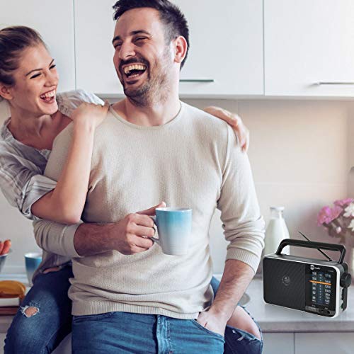 HDi Audio Rádio doméstico AM/FM portátil, operado por bateria ou alimentação AC, | entrada de fone d