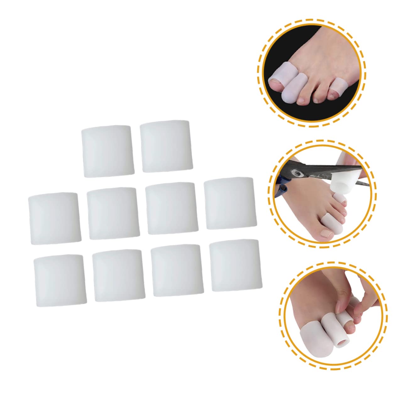 FOMIYES 10pcs Silicone Toe Covers for Big Toe Gel Protectors Bunion Splint and Separator Soft Comfortable Foot Sleeve for Relief and Alignment