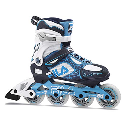 FILA Skates - Legacy Pro 84 Inline Skates for Women and Men (White/Blue, Women 9)