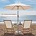FLAME&SHADE 9ft Patio Umbrella Outdoor - Table Umbrella with Push Button Tilt and Crank, UV Protection, 6 Sturdy Ribs, Market Umbrella for Garden, Deck, Backyard, Lawn, Pool and Beach(Beige)