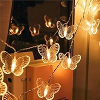 HHMTAKA Butterfly Fairy Lights 3M 20Pcs LED USB String Lights Decoration Lightning for Christmas Wedding Birthday Valentine Party Bedroom (Warm White)