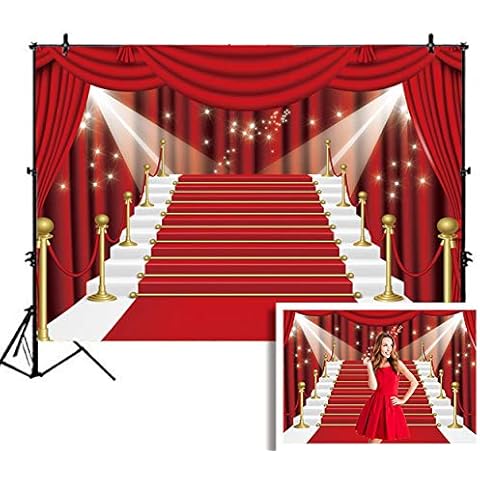 BINQOO 7x5ft Red Carpet Backdrop Cover