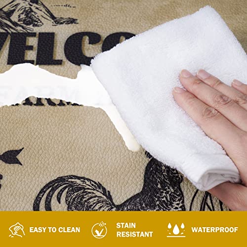 Aspmiz OD321-PVC-2-P-P#3 Farmhouse Kitchen Rugs Set 2 Piece Pvc Kitchen Mat Waterproof thumb #6