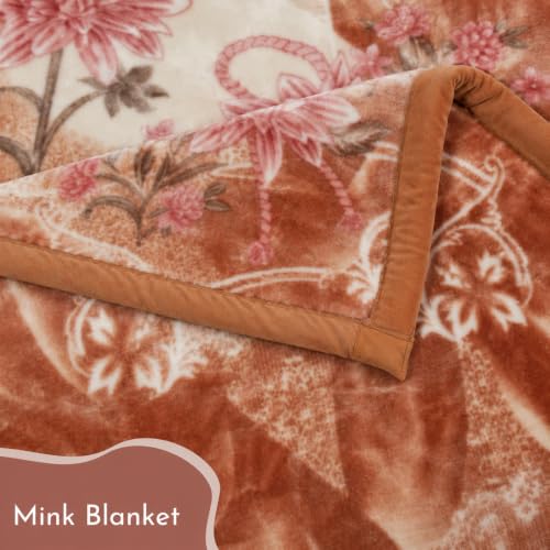 Image of Signature Special Limited Edition Super Soft Double Layered Blanket - 1100 GSM Winter Luxury - Reversible, Ultra Warm & Plush - King & Single Bed (Dahlia Garden, Double)