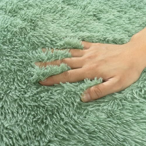 Tapis de chambre doux vert menthe pour dortoir cosy - 3