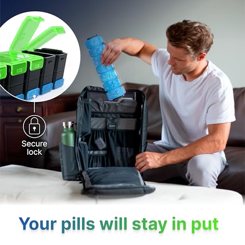 Image of Extra Large Pill Organizer 2 Times a Day - XL Pill Box 7 Day with Big AM /PM Compartments - Fits Large Vitamins, Supplements & Gummies, for 7 or 14-Day Use, Color-Coded, Senior-Friendly, No Spills