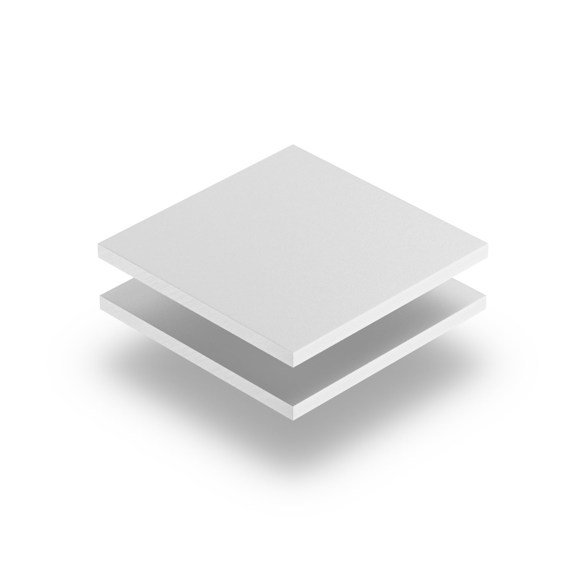 PVC Schaumstoffplatte Weiß 6 mm - Rechteck in Abmessungen von 10x10 cm bis 110x230 cm mit Schutzfolie an beiden Seiten, ohne scharfe Kanten.