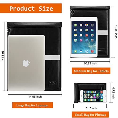 Faraday Bags For Laptops & Tablets & Phones, 4 Pack Faraday Cage, Upgraded Key Fob Protector With Reflective Strip, Anti-Tracking Rfid Pouch For Key Fob, Fireproof & Waterproof Faraday Pouch (2200℉) #TOP1