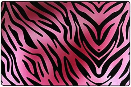Area Rugs for Living-Room, Zebra Tiger Leopard Pink Printed Bedroom Carpets Non-Slip Floor Mat, Office 72"x48" Rugs