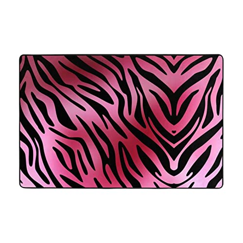 Area Rugs For Living-Room, Zebra Tiger Leopard Pink Printed Bedroom Carpets Non-Slip Floor Mat, Office 72"X48" Rugs #TOP5