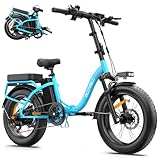 BLUVALL Elektrofahrrad Klapprad für Erwachsene, 20 * 4.0 Zoll Faltbares E-Bike mit 468Wh Akku für...