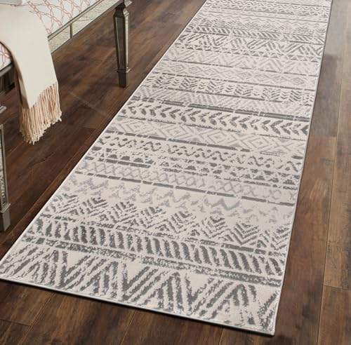 Rugshop 843GRAY2X7 Geometric Boho Perfect For High Traffic Areas Of Your Living Room,Bedroom,Home Office,Kitchen Runner Rug 2' X 7' Gray thumb #6