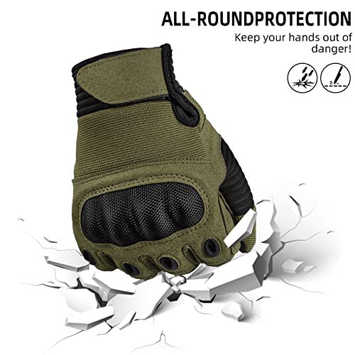 Tfroco Tactical Paintball Gloves, Full Finger Touchscreen Airsoft Gloves Men, Motorcycle Dirtbike Training Gloves For Outdoor Sport Olive Green Small #TOP3