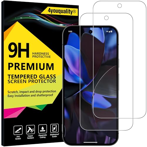 4youquality Screen Protector for Google Pixel 10 Pro XL & Pixel 9 Pro XL Tempered Glass Film 2-Pack [LifetimeSupport][Impact-Resistant][Anti-Scratch]