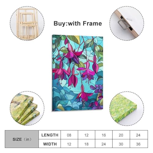 Tableau mural fleurs fuchsia POLIUAWS impression 30x45cm - 3